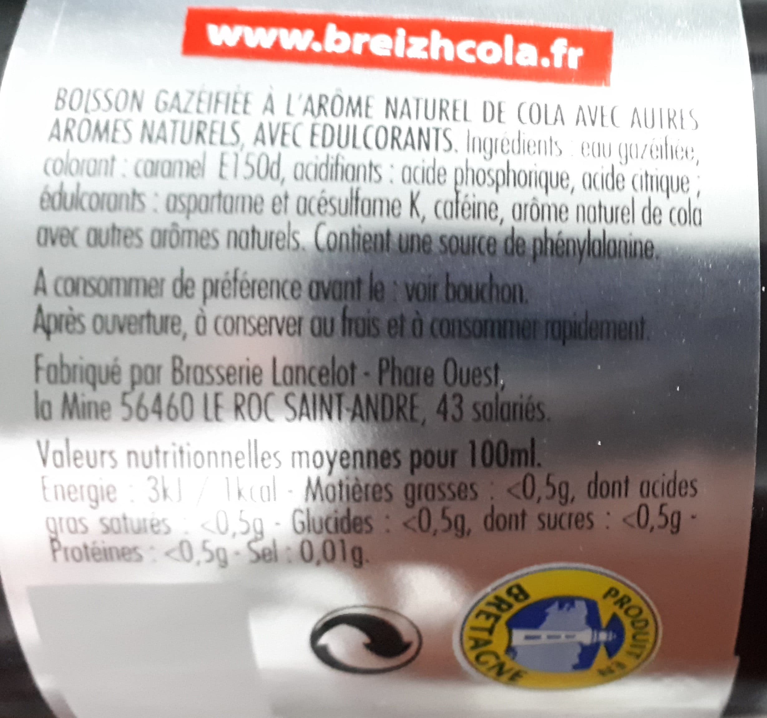 Breizh Cola Breizh cola sans sucre packshot