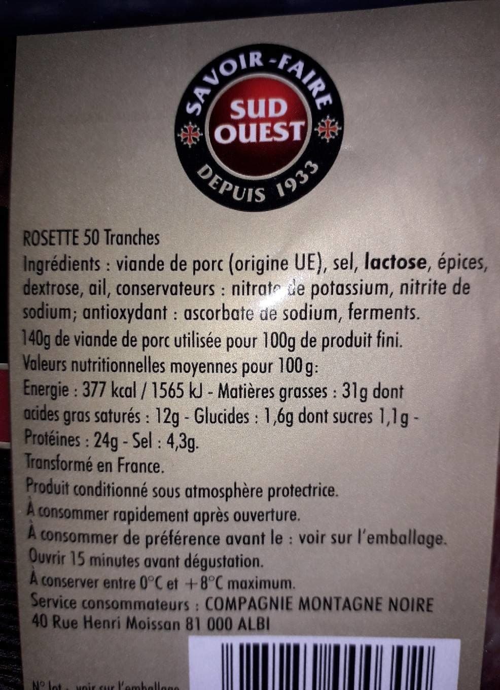 Montagne Noire Rosette packshot