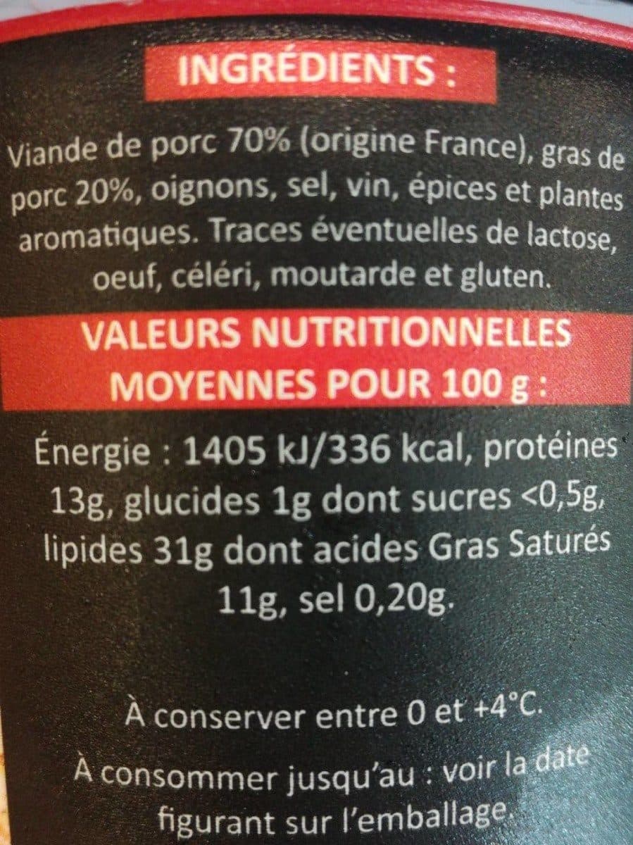 Open Food Facts Rillettes pur porc packshot