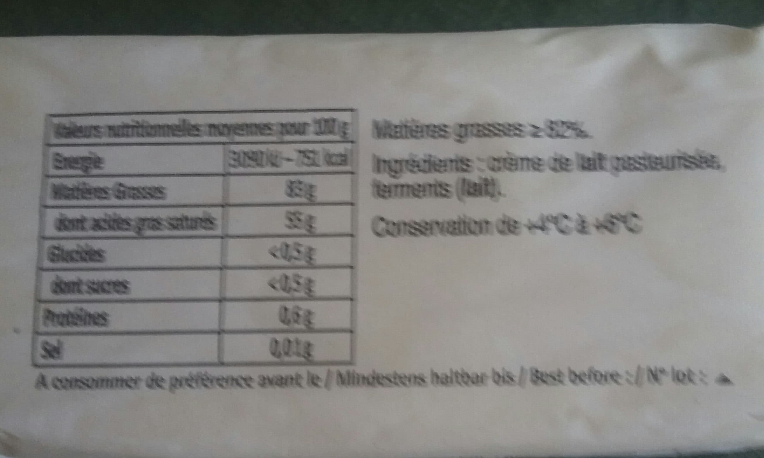 Pamplie Beurre doux packshot