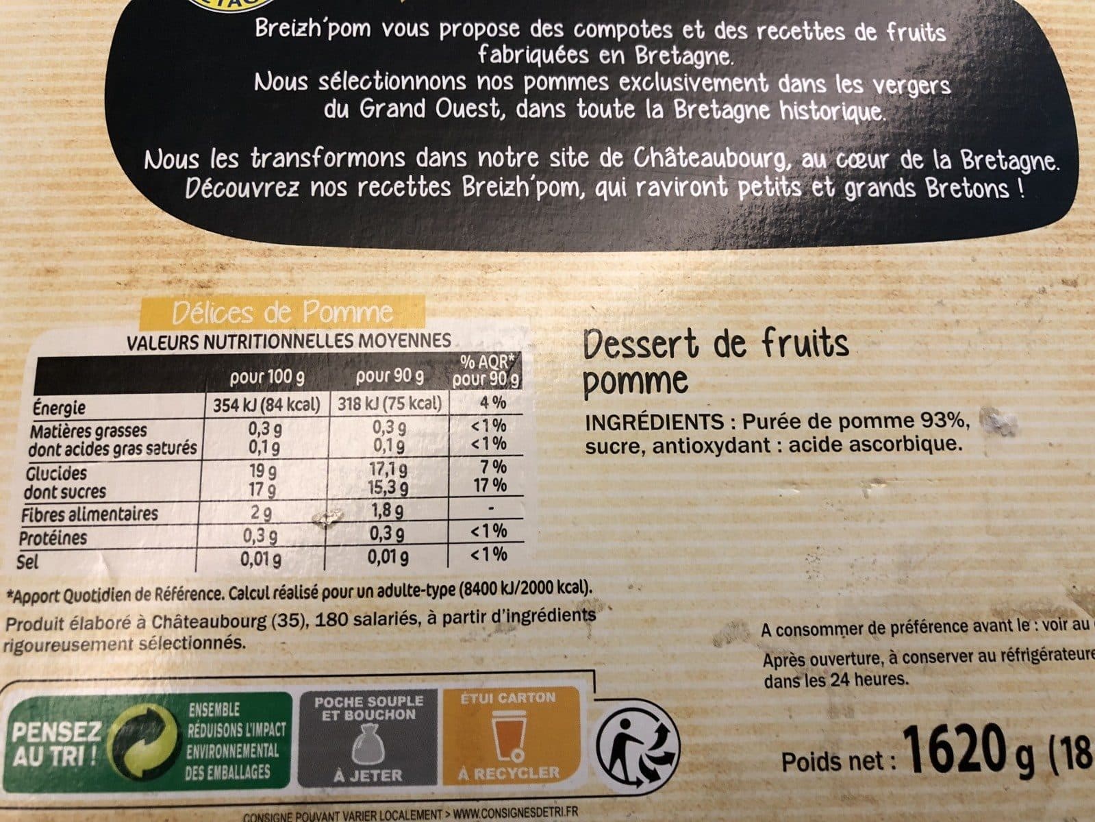Open Food Facts Dessert de fruits packshot