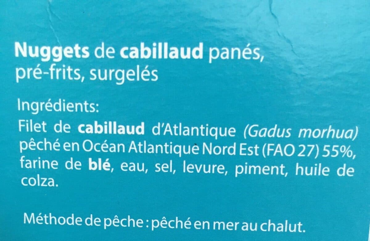 Open Food Facts Nugets de cabillaud panés packshot