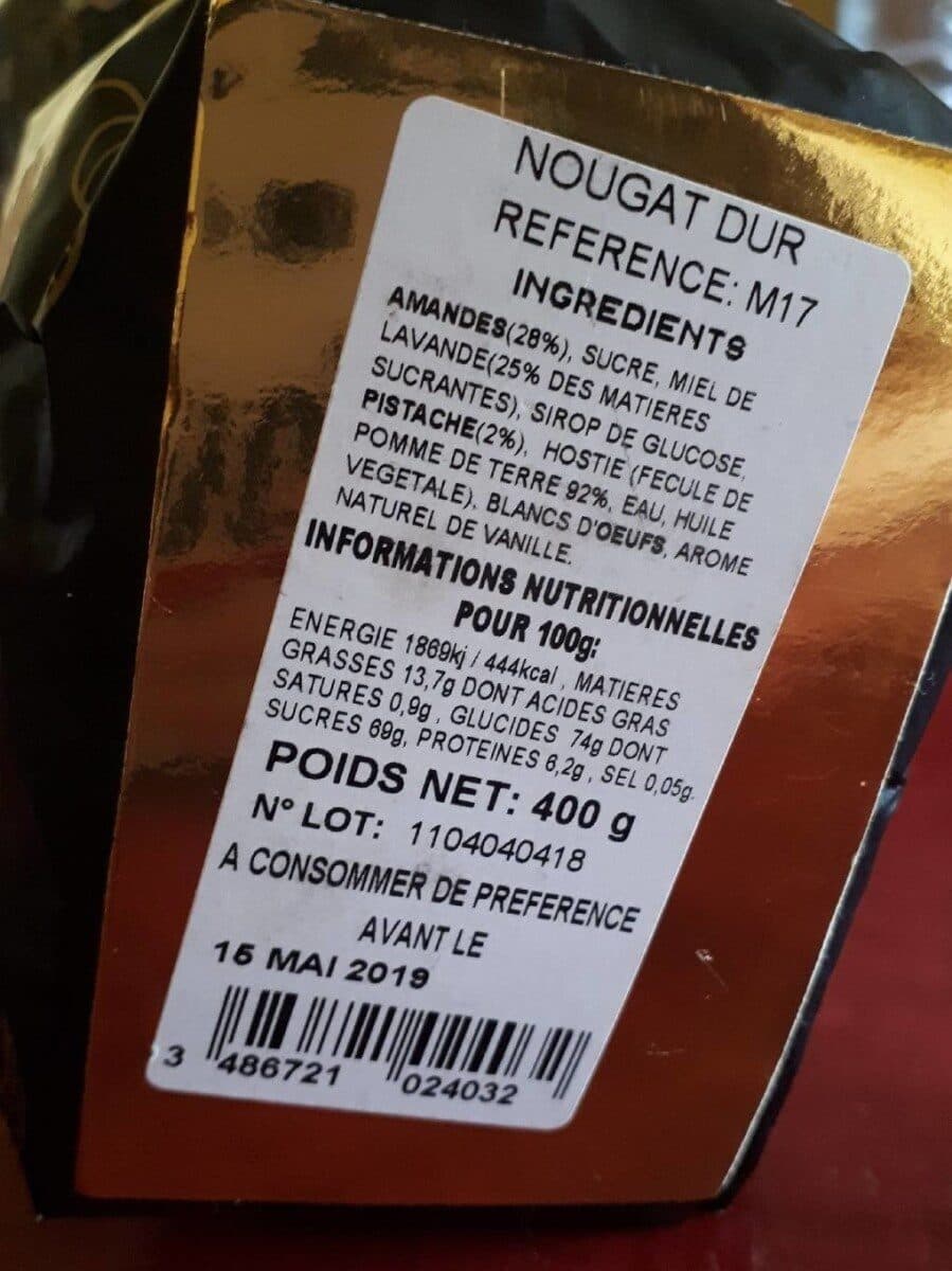 Open Food Facts NOUGAT DUR DE MONTELIMAR packshot