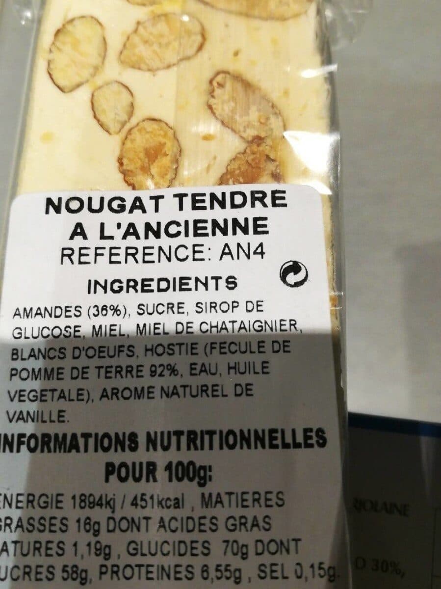 Open Food Facts Nougat Tendre a l, Ancienne packshot