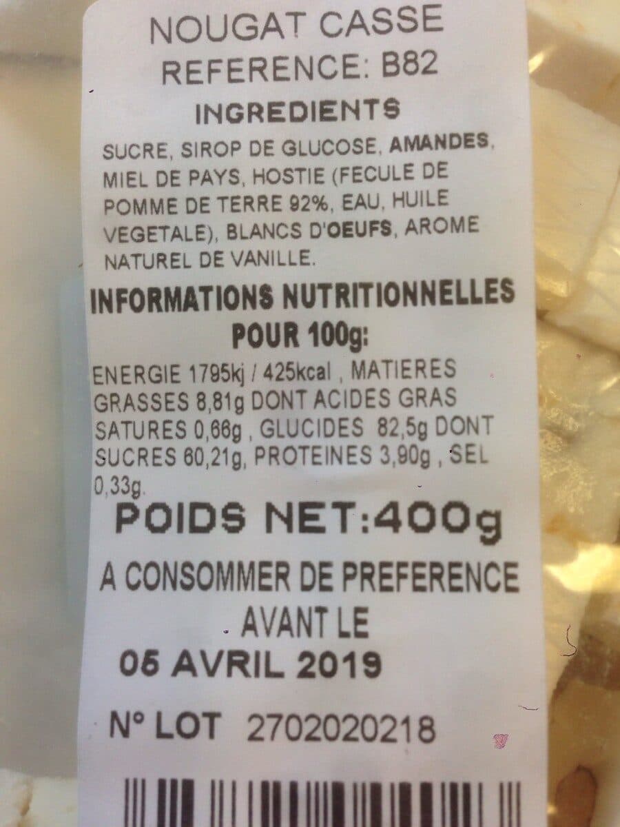 Open Food Facts Nougat tendre packshot