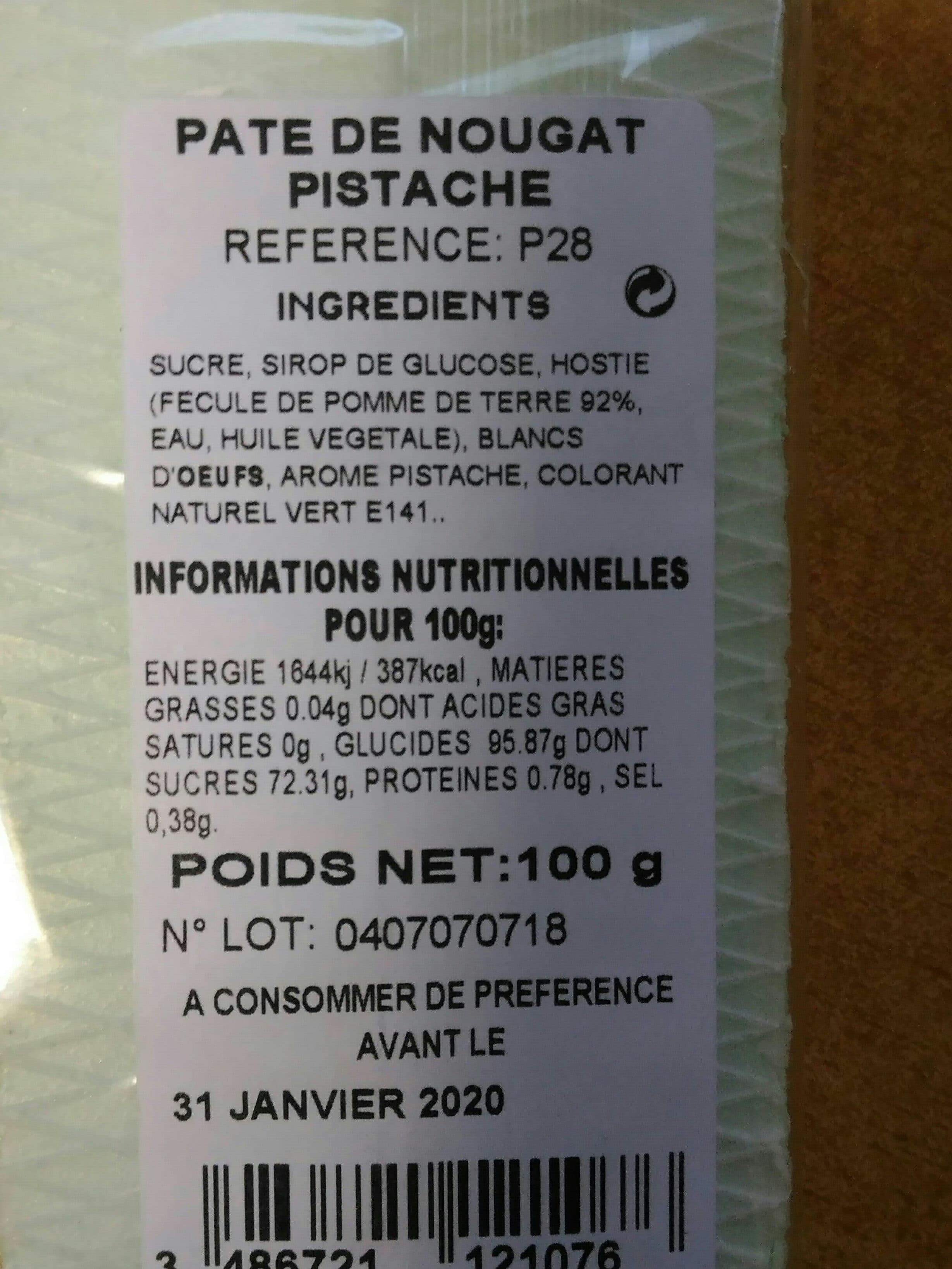Suprem' Nougat Pâte de nougat tendre arôme pistache packshot