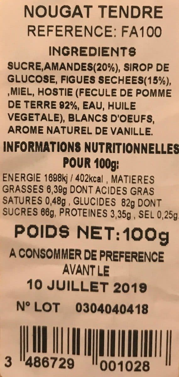 Open Food Facts Nougat aux figues packshot