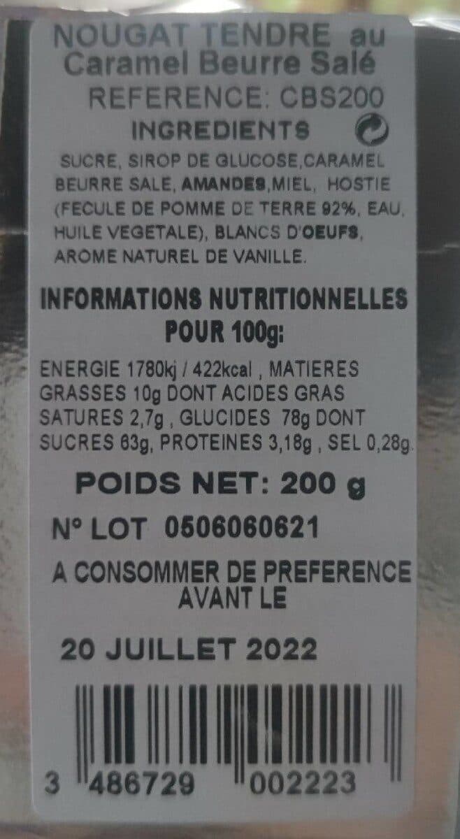 Open Food Facts Nougats tendres au caramel beurre salé packshot