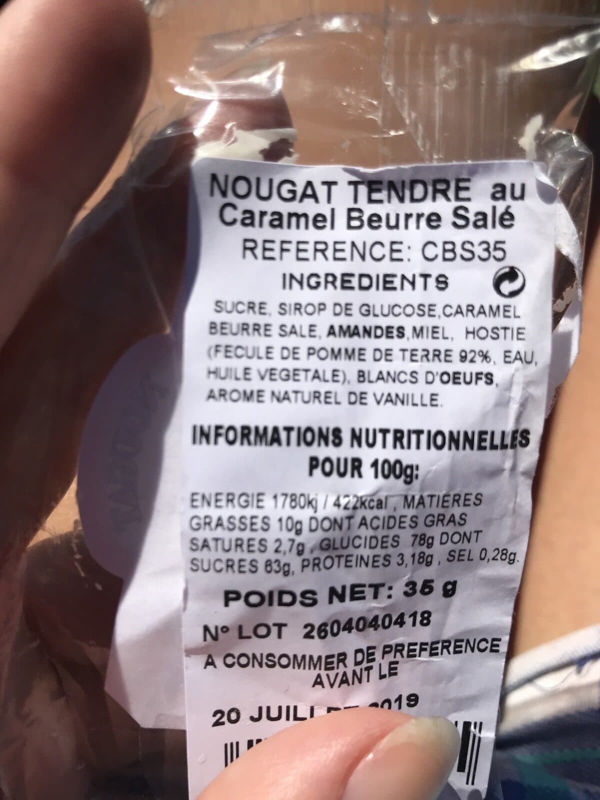 Open Food Facts Nougat De Provence Bar W / Fleur De Sel Caramel packshot