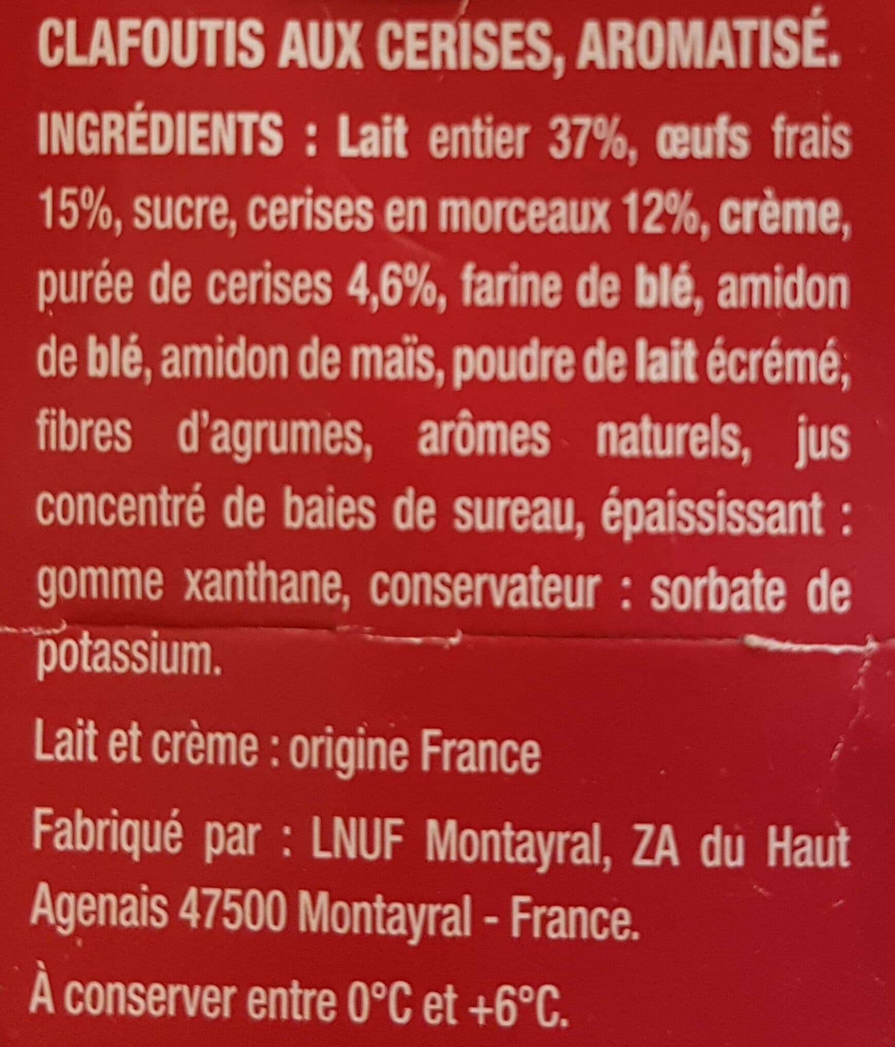 L.N.U.F. Clafoutis aux Cerises packshot