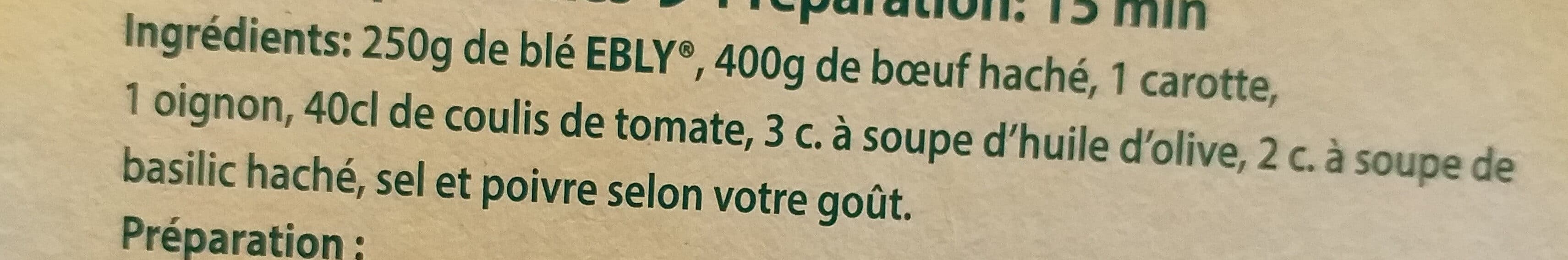 Ebly Blé tendre cuisson 10 min Ebly 500 g packshot
