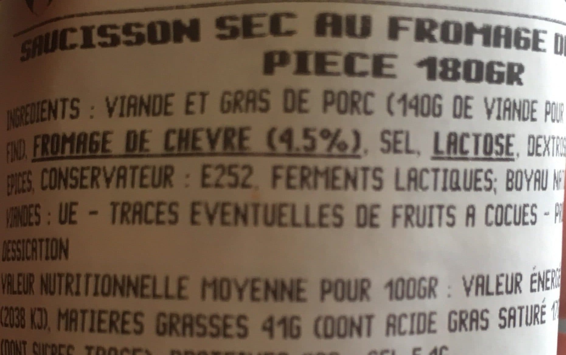Open Food Facts Saucisson fromage de chevre packshot