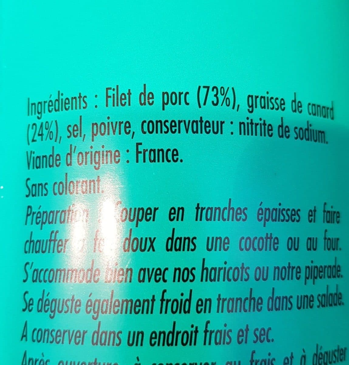 Open Food Facts Confit de porc à la graisse de canard packshot