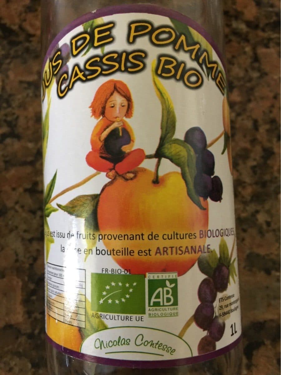 Open Food Facts Jus de pomme cassis bio packshot