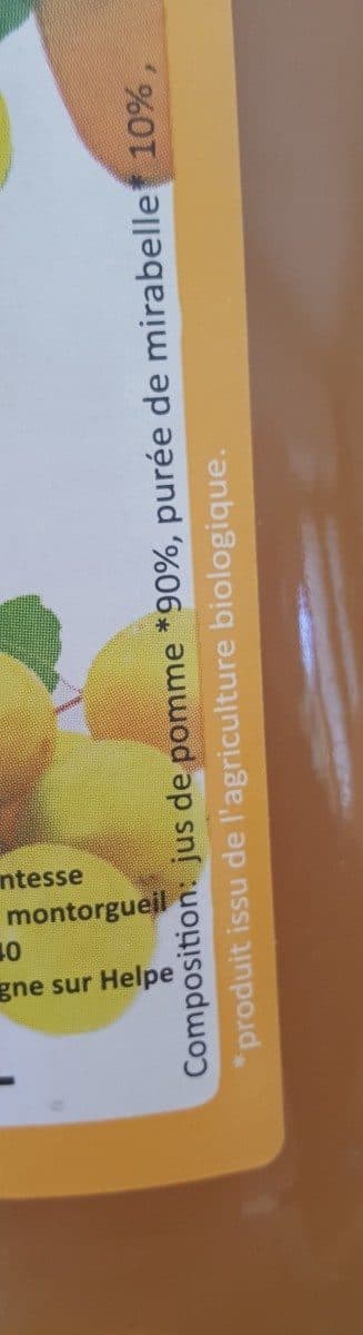 Open Food Facts Jus de pomme mirabelles bio packshot