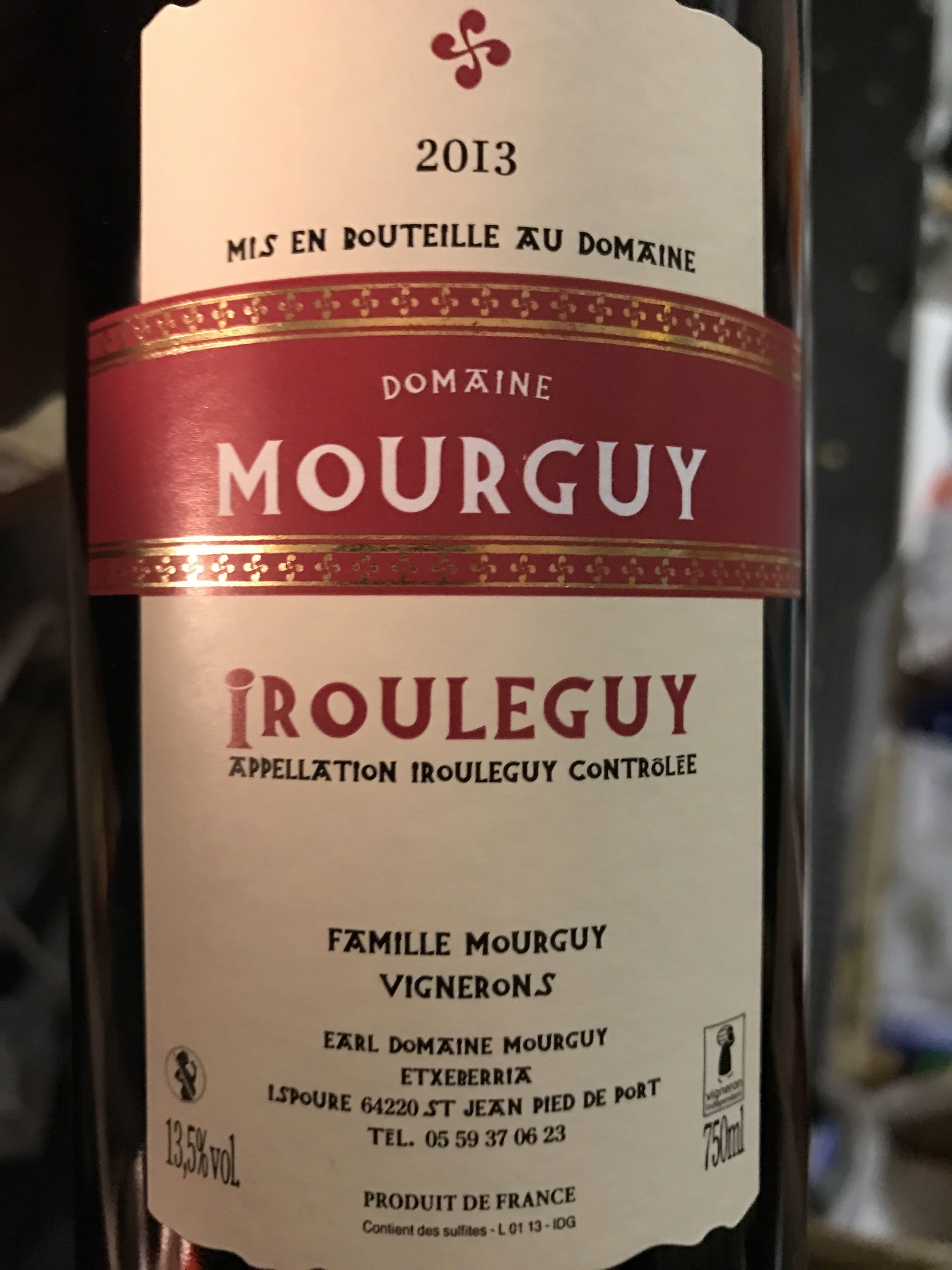 Domaine Mourguy Irouléguy 2013 packshot