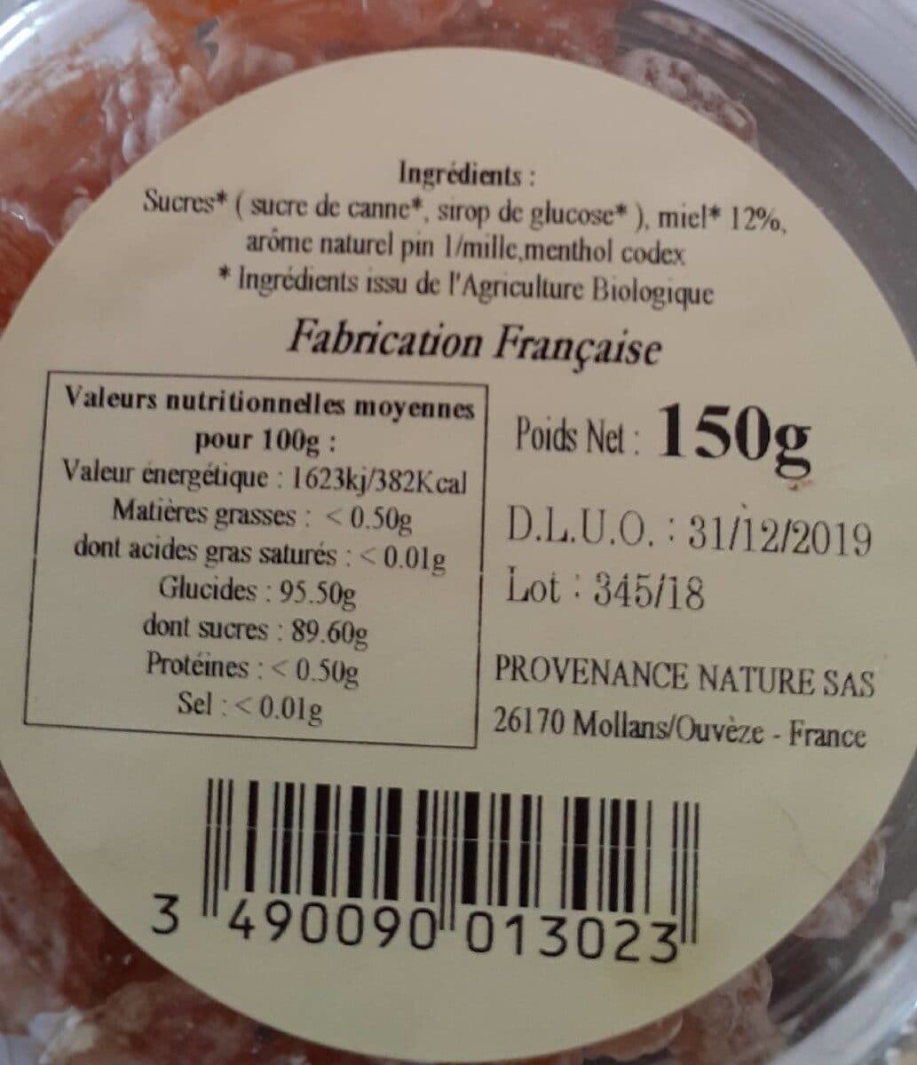 Provenance Nature Bonbons miel seve de pin packshot