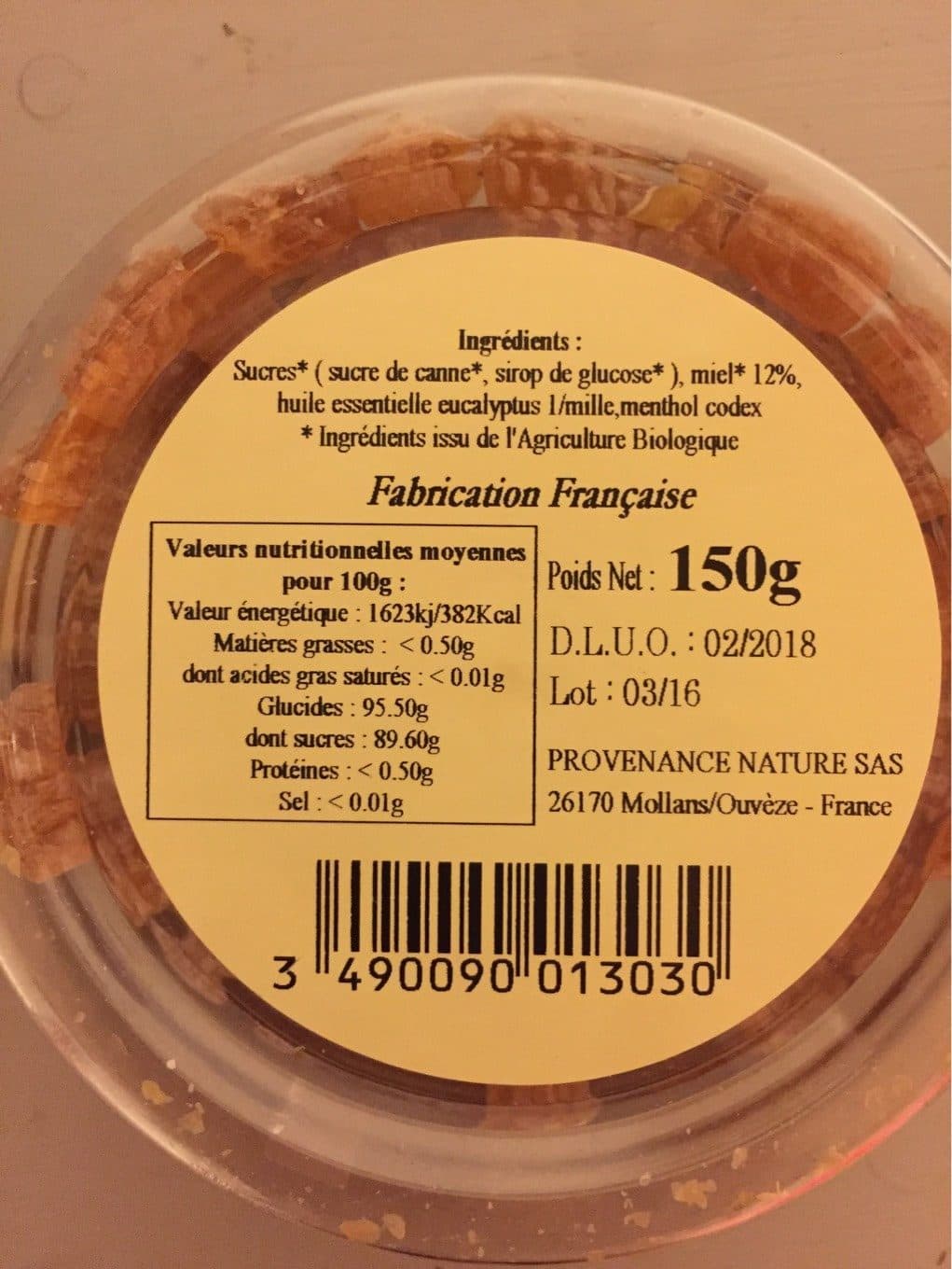 Provenance nature Bonbons Miel-Eucalyptus packshot