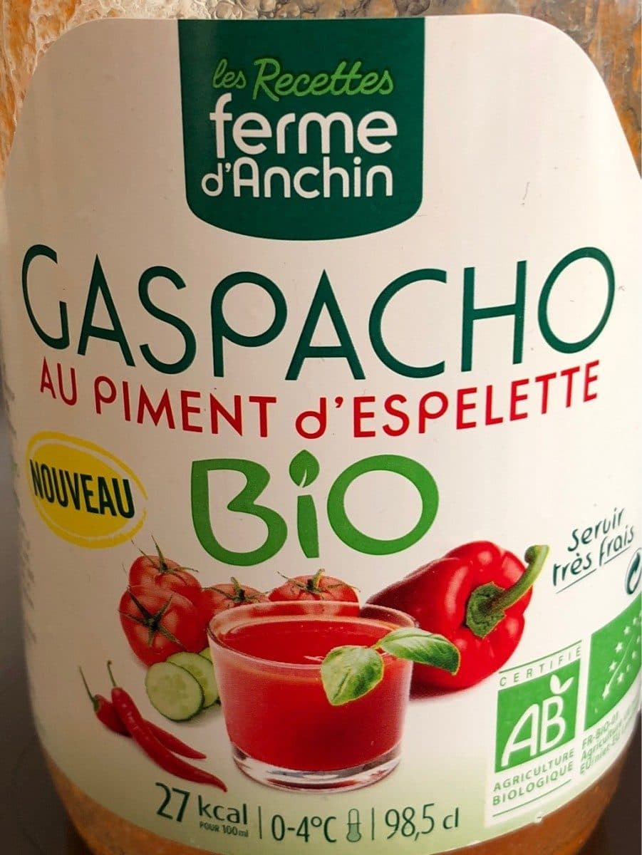 Ferme d'Anchin Gaspacho au piment d'espelette bio packshot