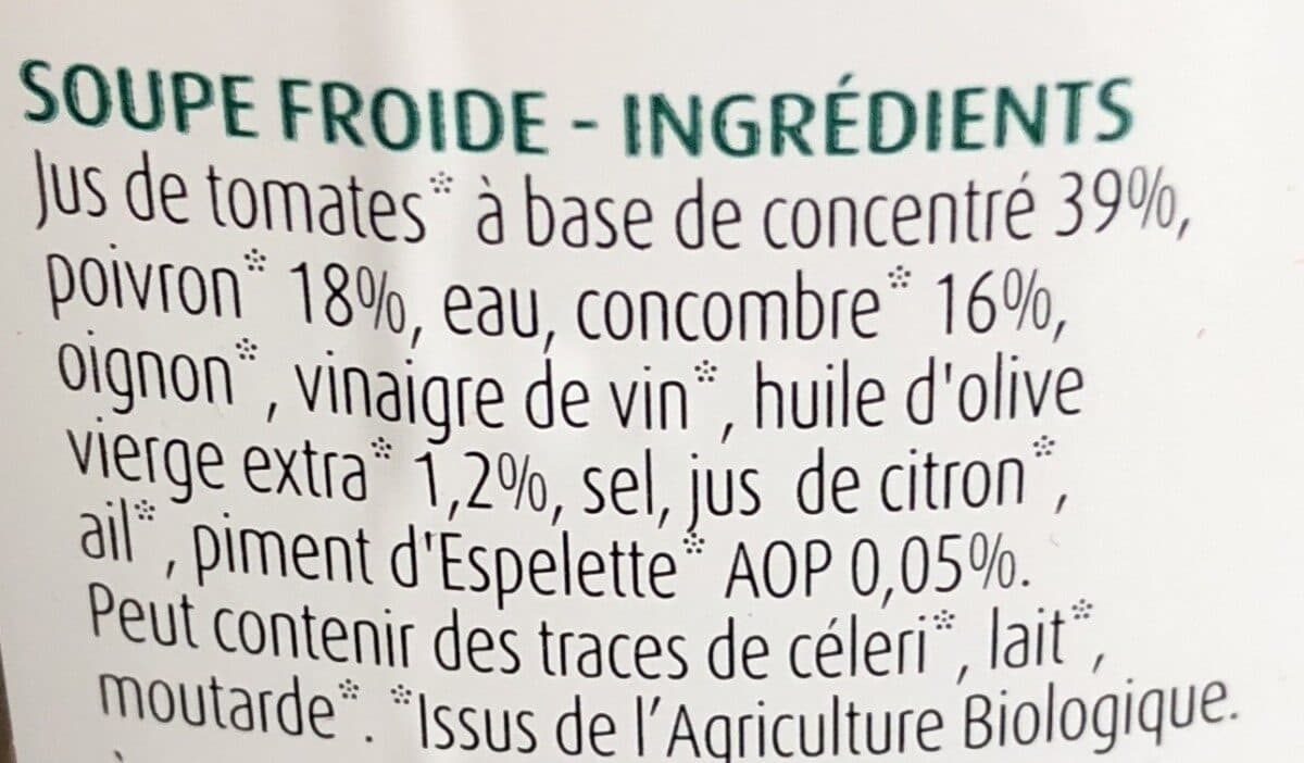 Ferme d'Anchin Gaspacho au piment d'espelette bio packshot