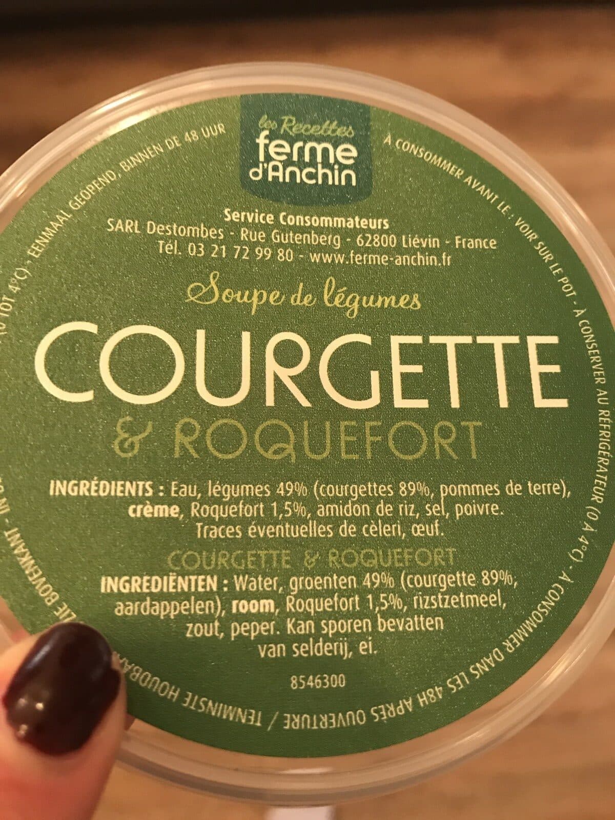 Les Recettes Ferme D'anchin Soupe Courgette Et Roquefort packshot