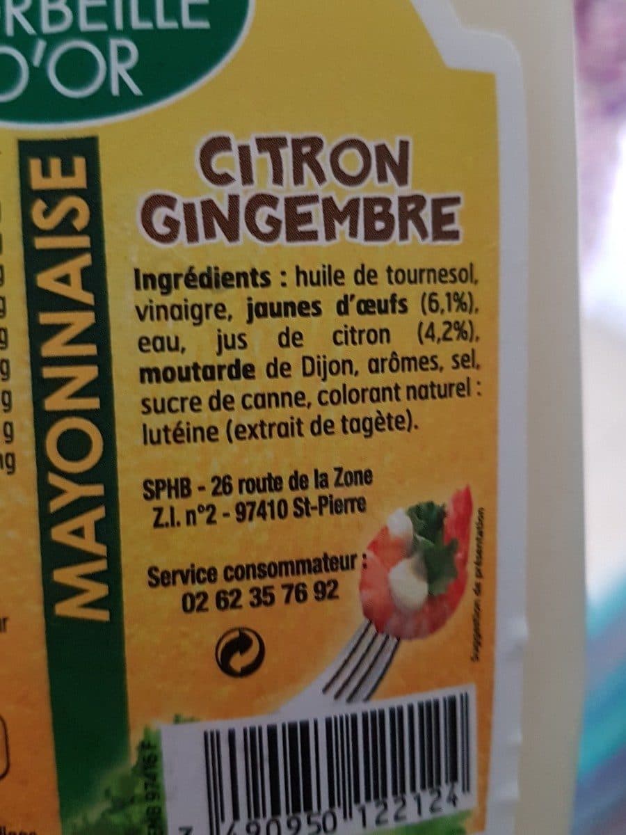 Open Food Facts Mayonnaise citron gingembre packshot