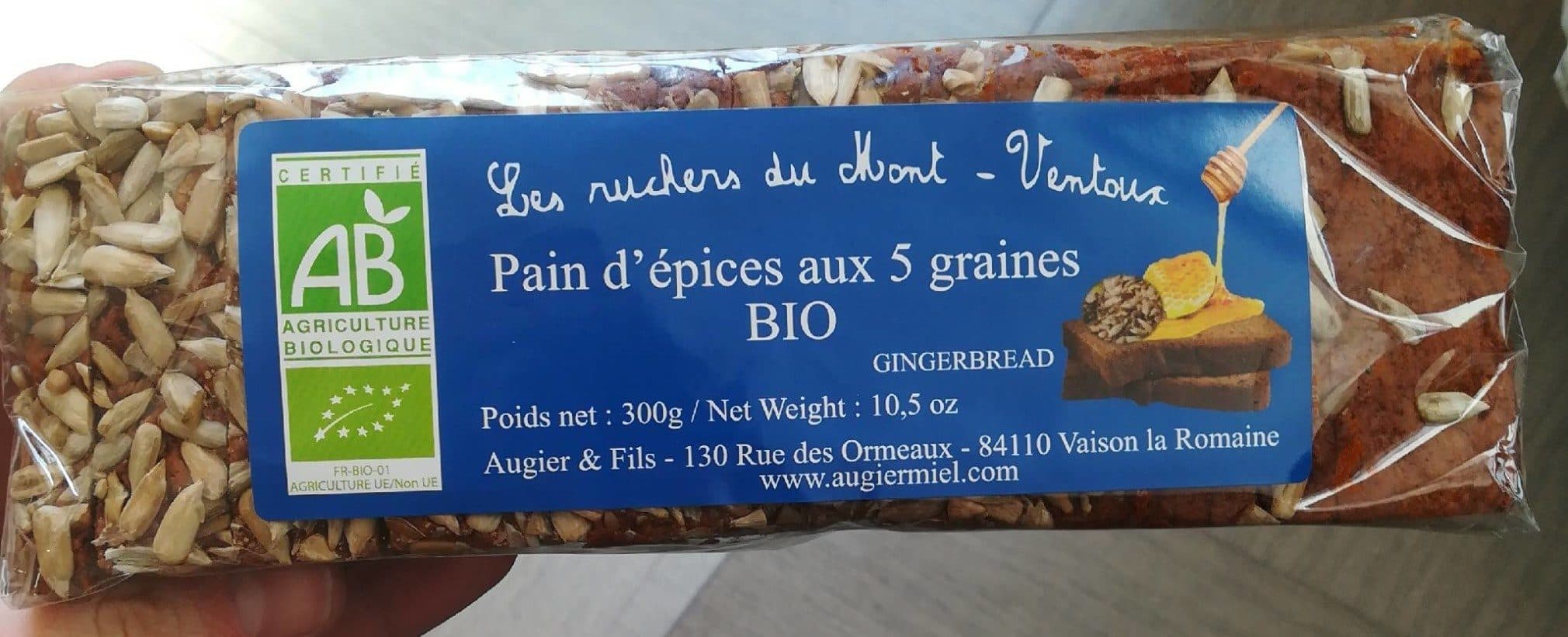 Augier & Fils Pain d'épices aux 5 graines BIO packshot