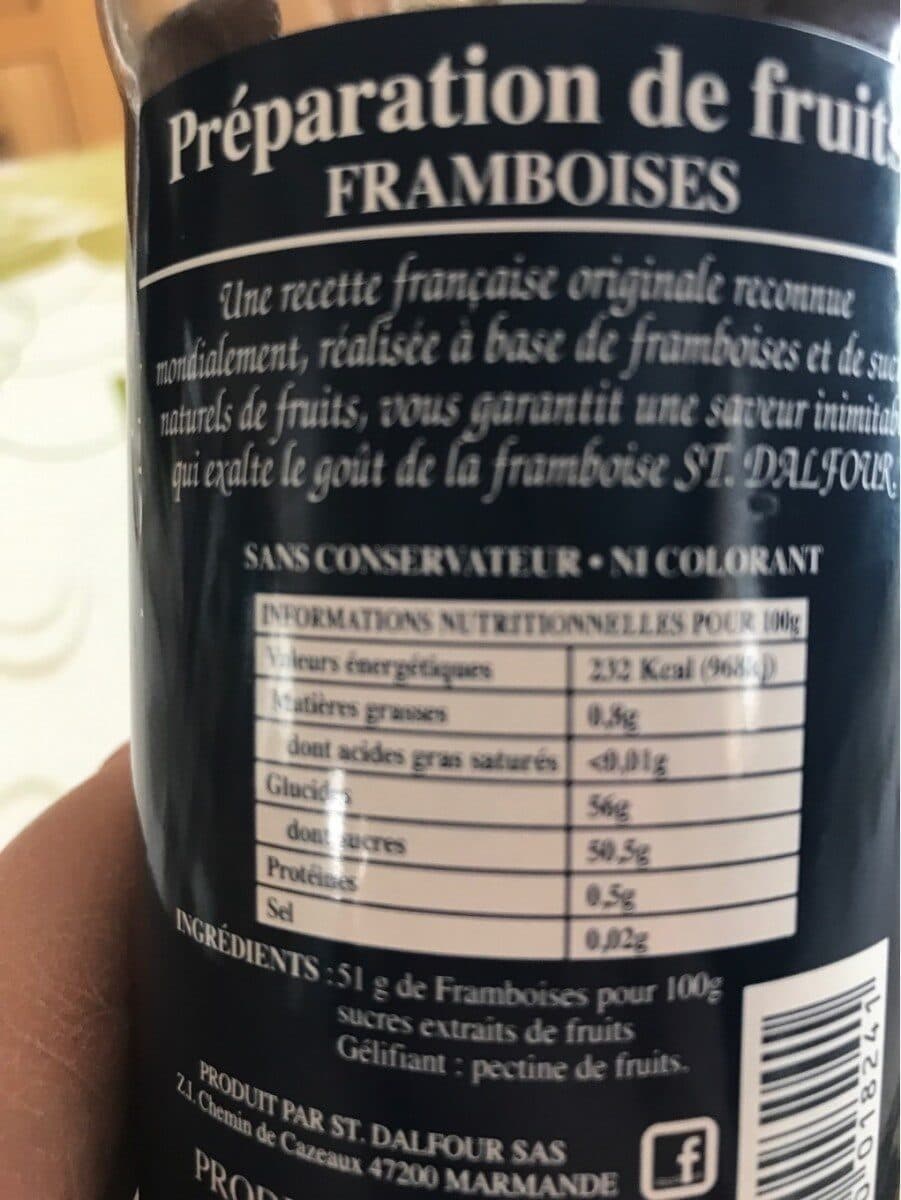 St. Dalfour Préparation de fruits Framboises - 100% issu de fruits packshot
