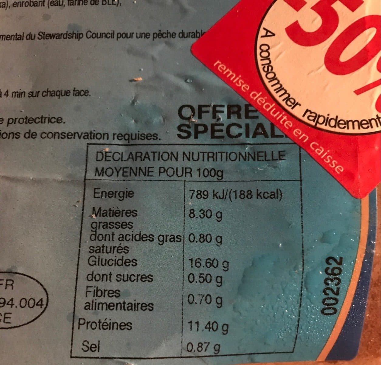 Open Food Facts Panes au colin alaska packshot