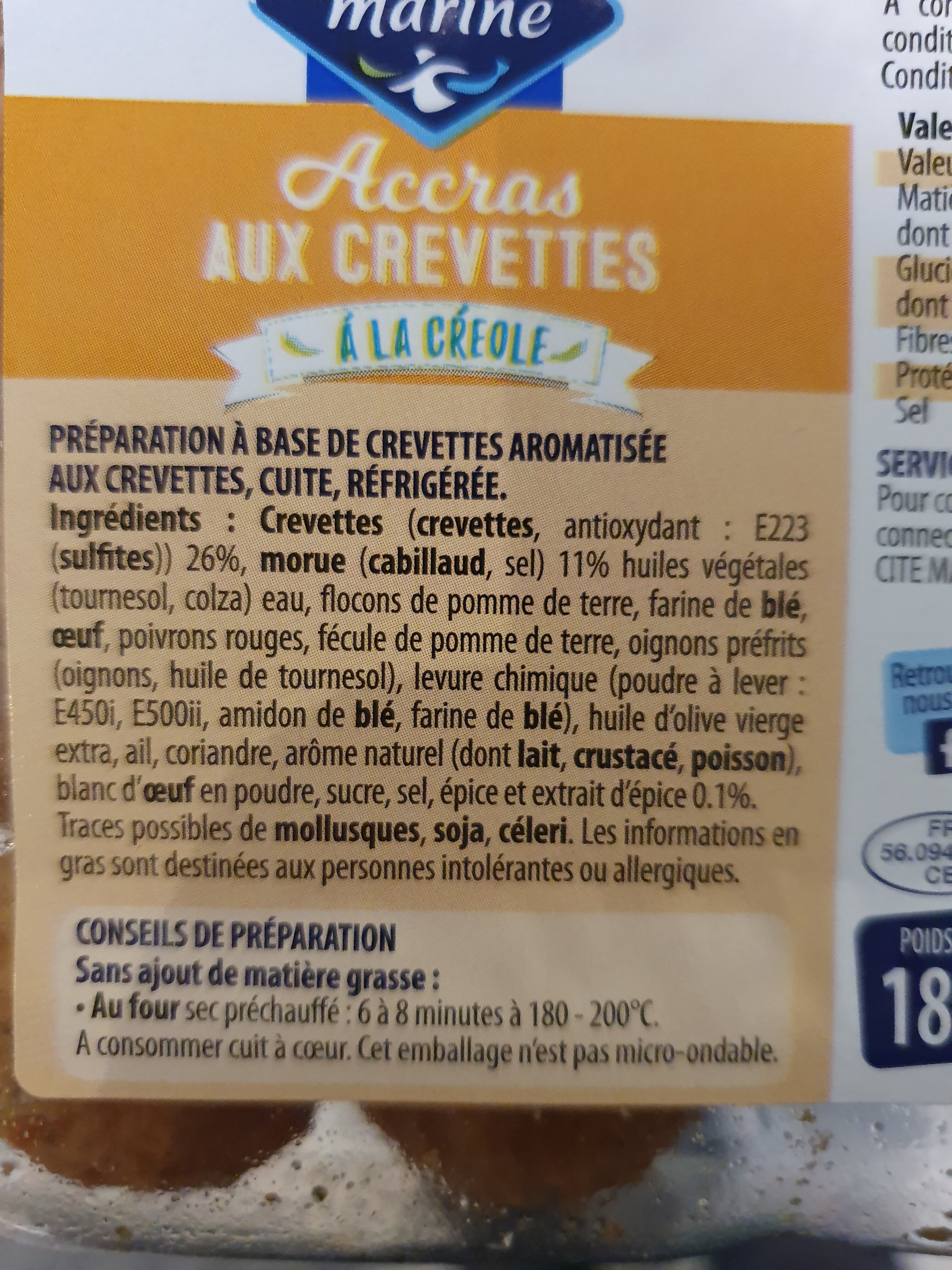 Cité marine Accras aux crevettes à la créole - 180g - Frais packshot