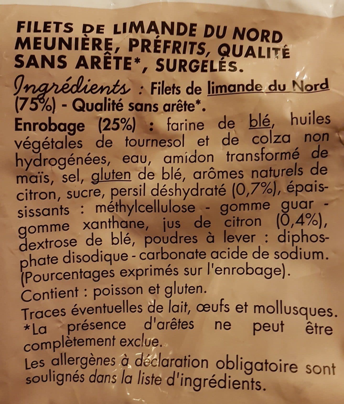 Toupargel Plein Filet de Limande du Nord Meunière packshot