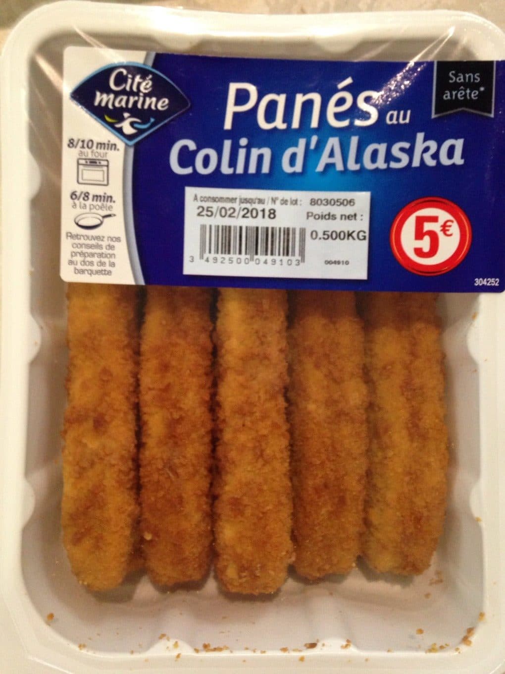 Cite marine Pané au Colin d'alaska packshot