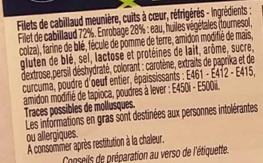 Cité Marine Filets de Cabillaud Meunière packshot