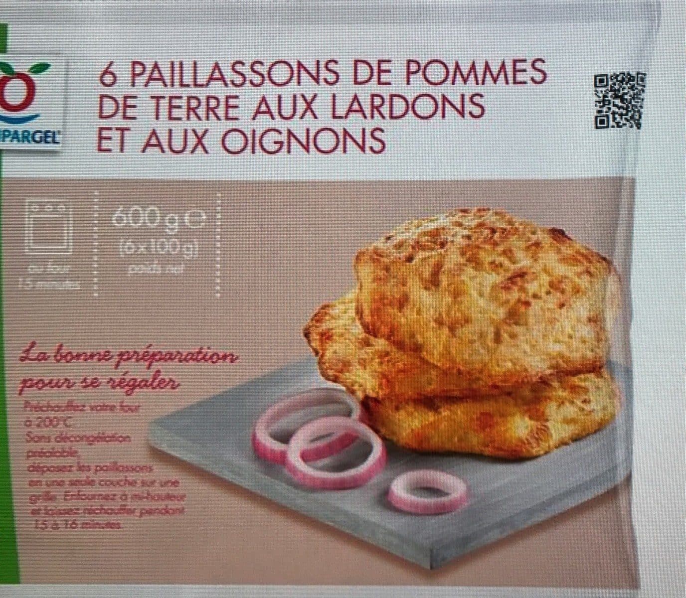 Toupargel Paillassons de pomme de terre aux lardons et aux oignons packshot