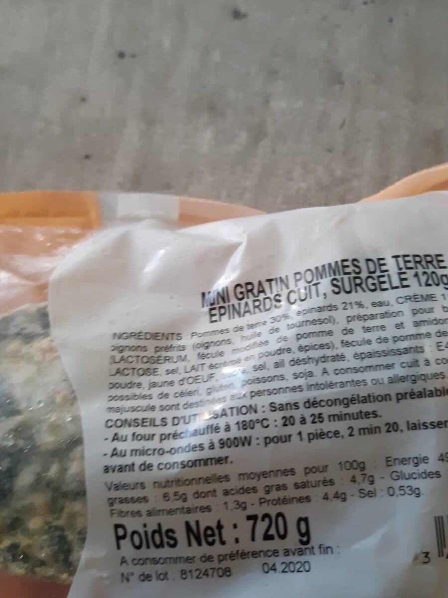 cité marine Mini gratin odt épinards surgelés packshot