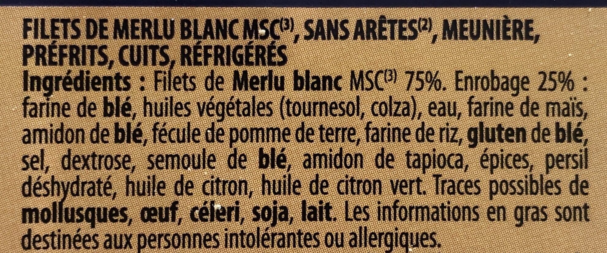 Cité marine Filets de merlu blanc MSC meunière packshot
