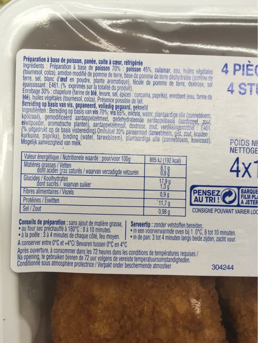 Sans Marque Pieces panes au poisson packshot