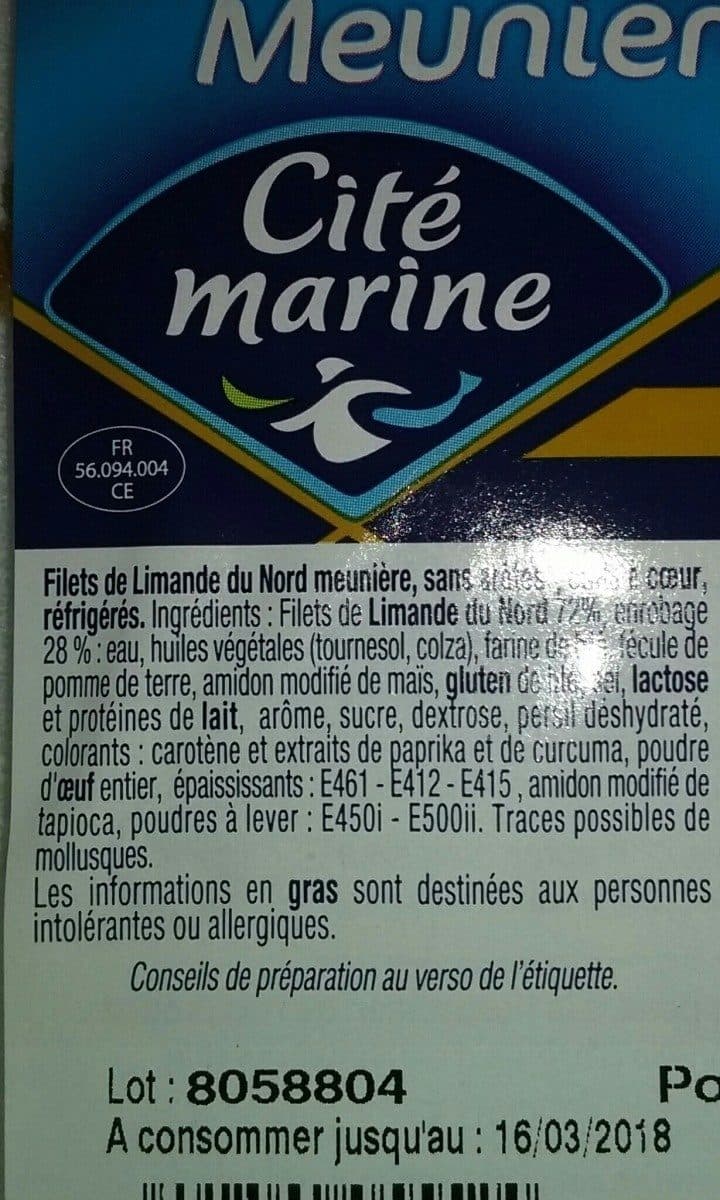 Cité Marine Filets de limande meuniere packshot