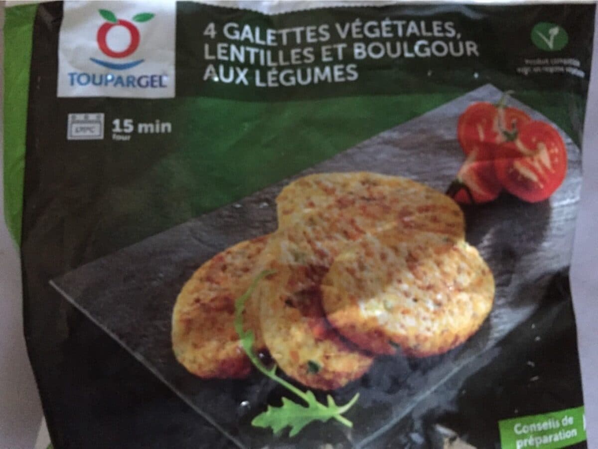Toupargel Galettes végétales aux lentilles, boulgour et légumes packshot