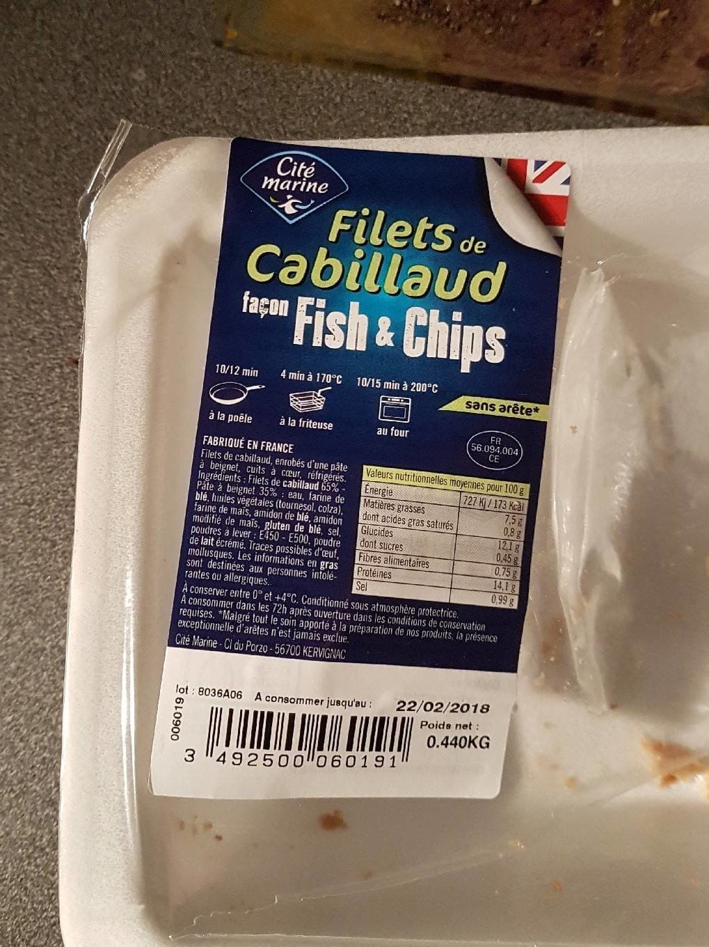 Cite Marine Filets de cabillaud façon fish & chips packshot