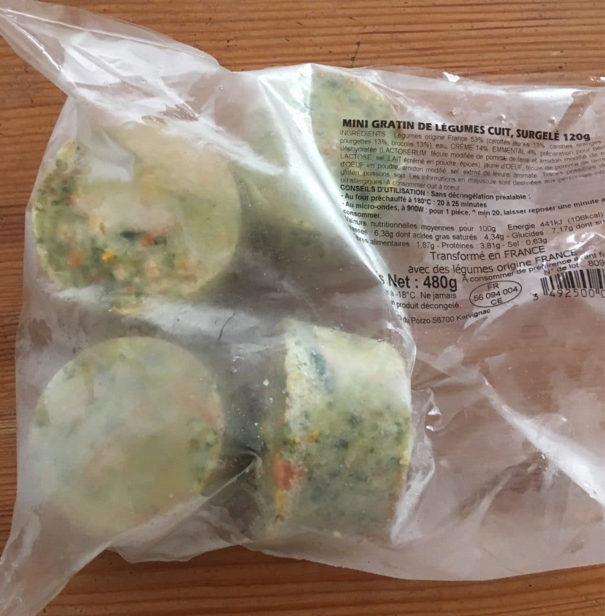 Open Food Facts Mini gratin de légumes cuit, surgelé packshot