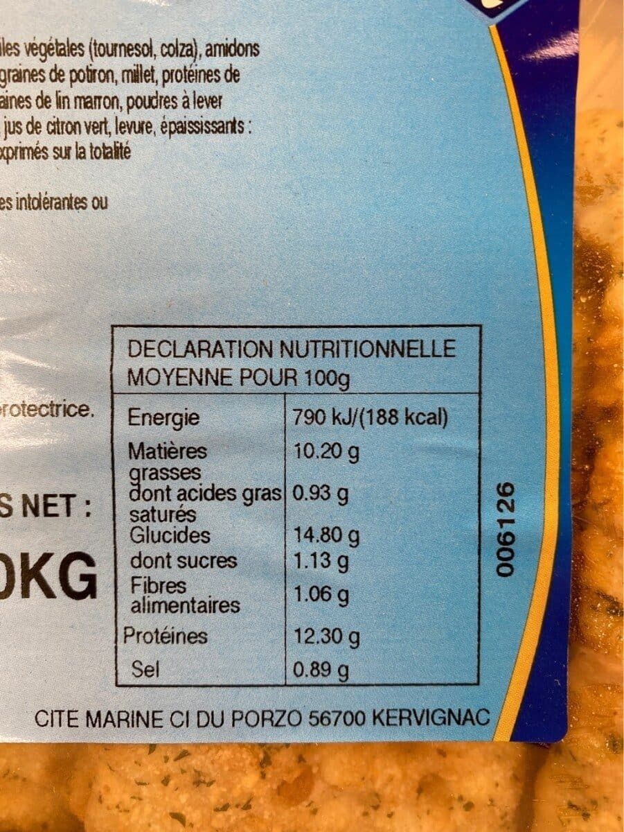 Cité Marine Panache de filet de poisson packshot