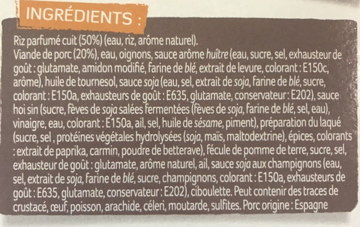 Le cantonnais Le Cantonnais Porc laqué et riz asiatique la barquette de 300 g packshot