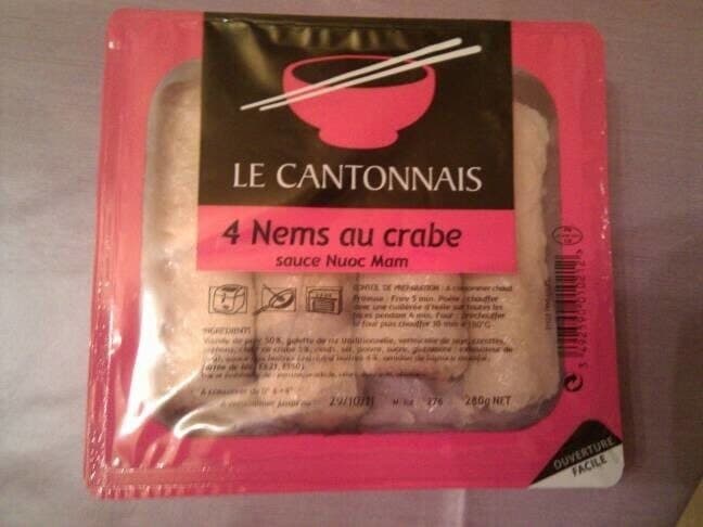 Le Cantonnais 4 Nems Au Crabe (sauce Nuoc Mam) packshot