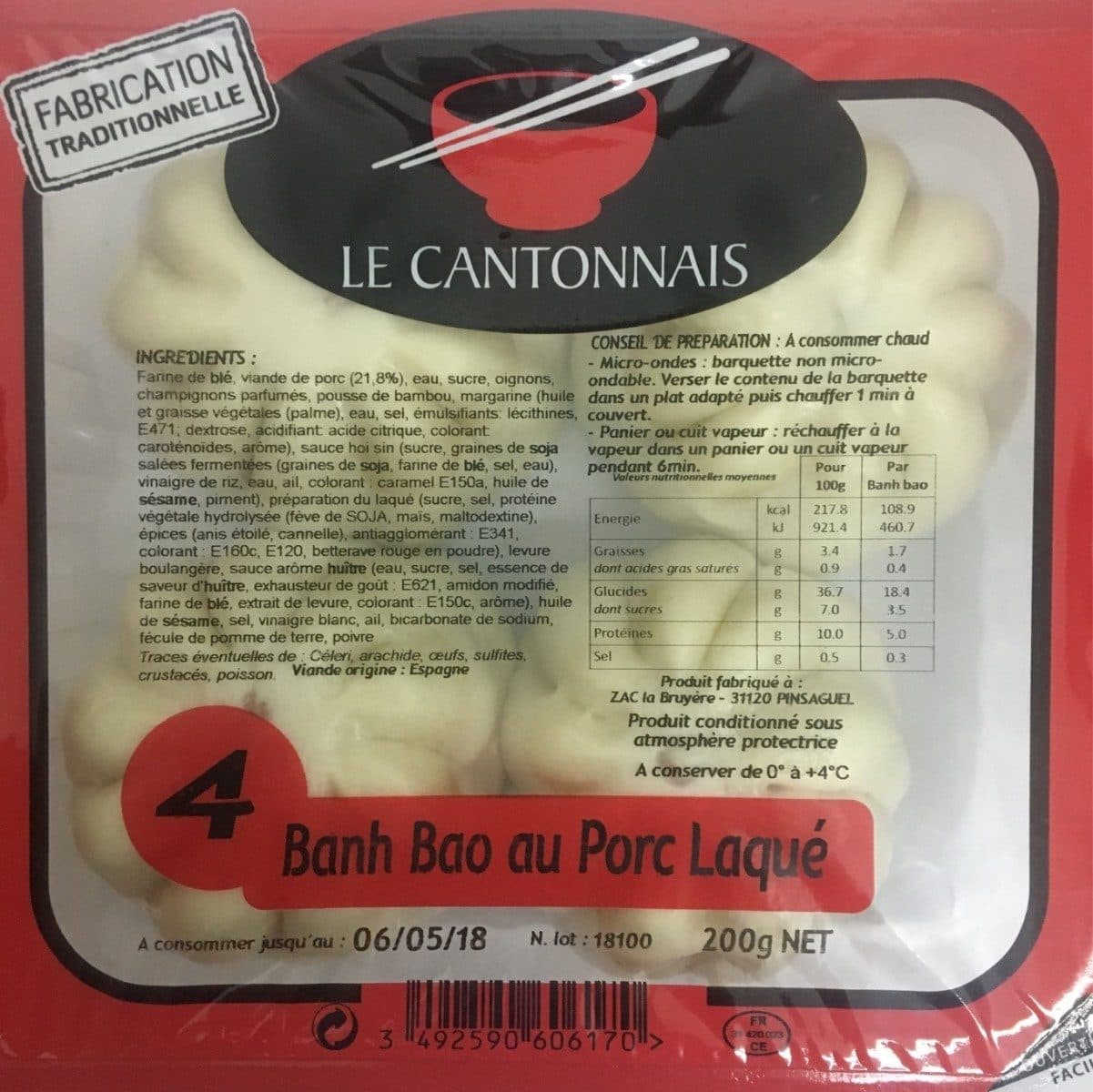Le cantonnais Banh Bao au Porc Laqué packshot