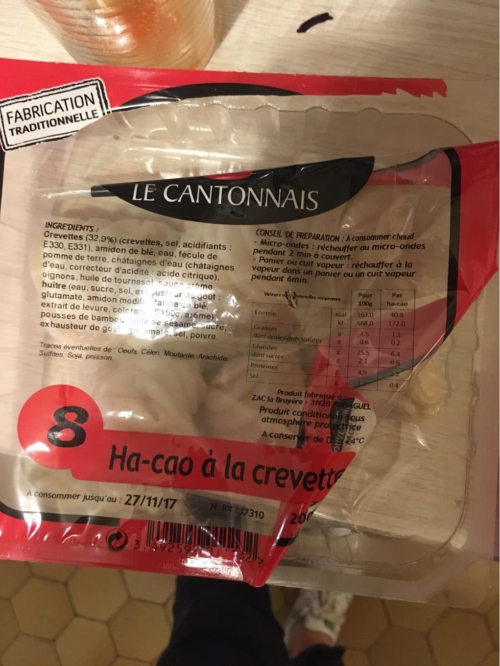 Le Cantonnais Ha-cao a la crevette packshot