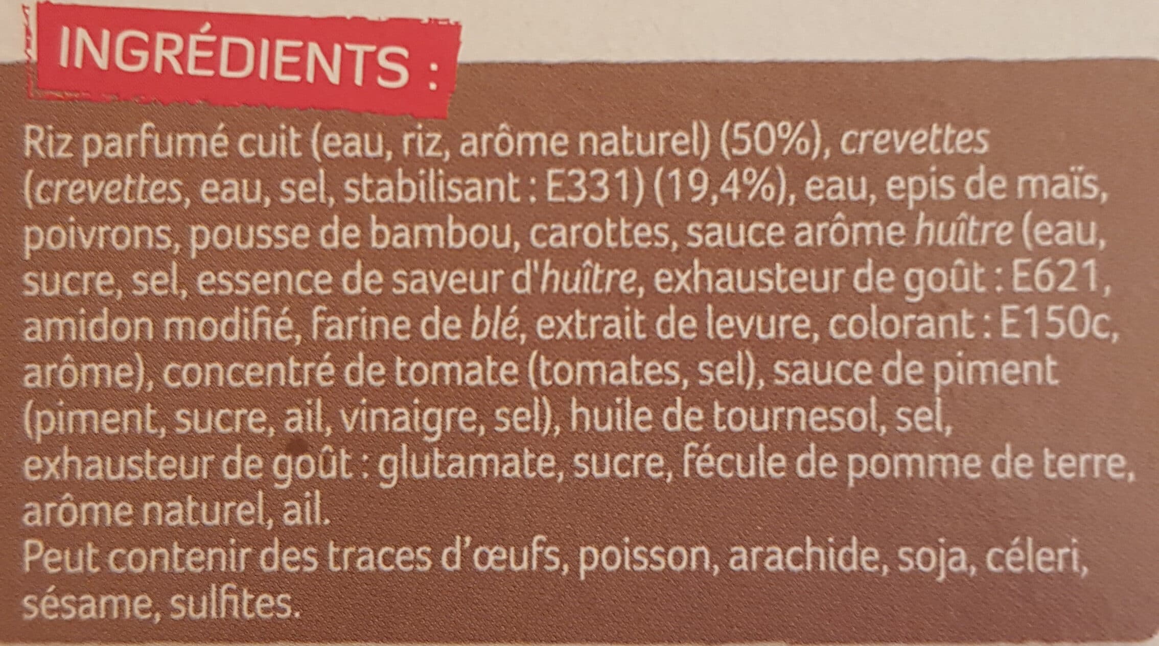 Le Cantonnais Crevettes Sauce Piquante et Riz Asiatique packshot
