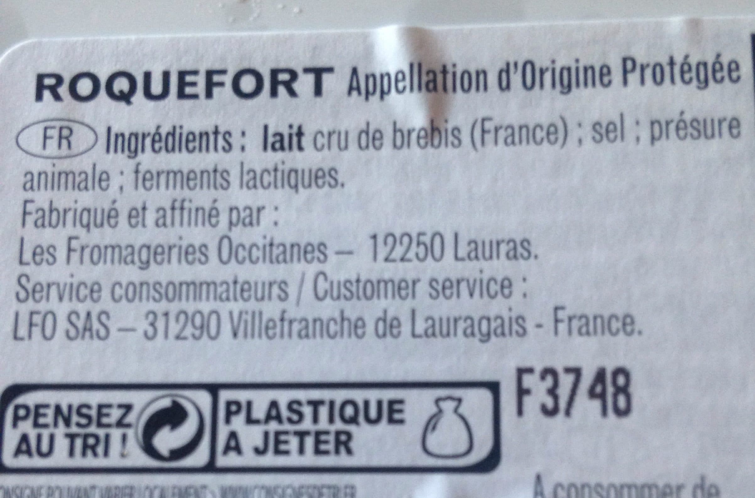 Les fromageries occitanes Roquefort Portion packshot