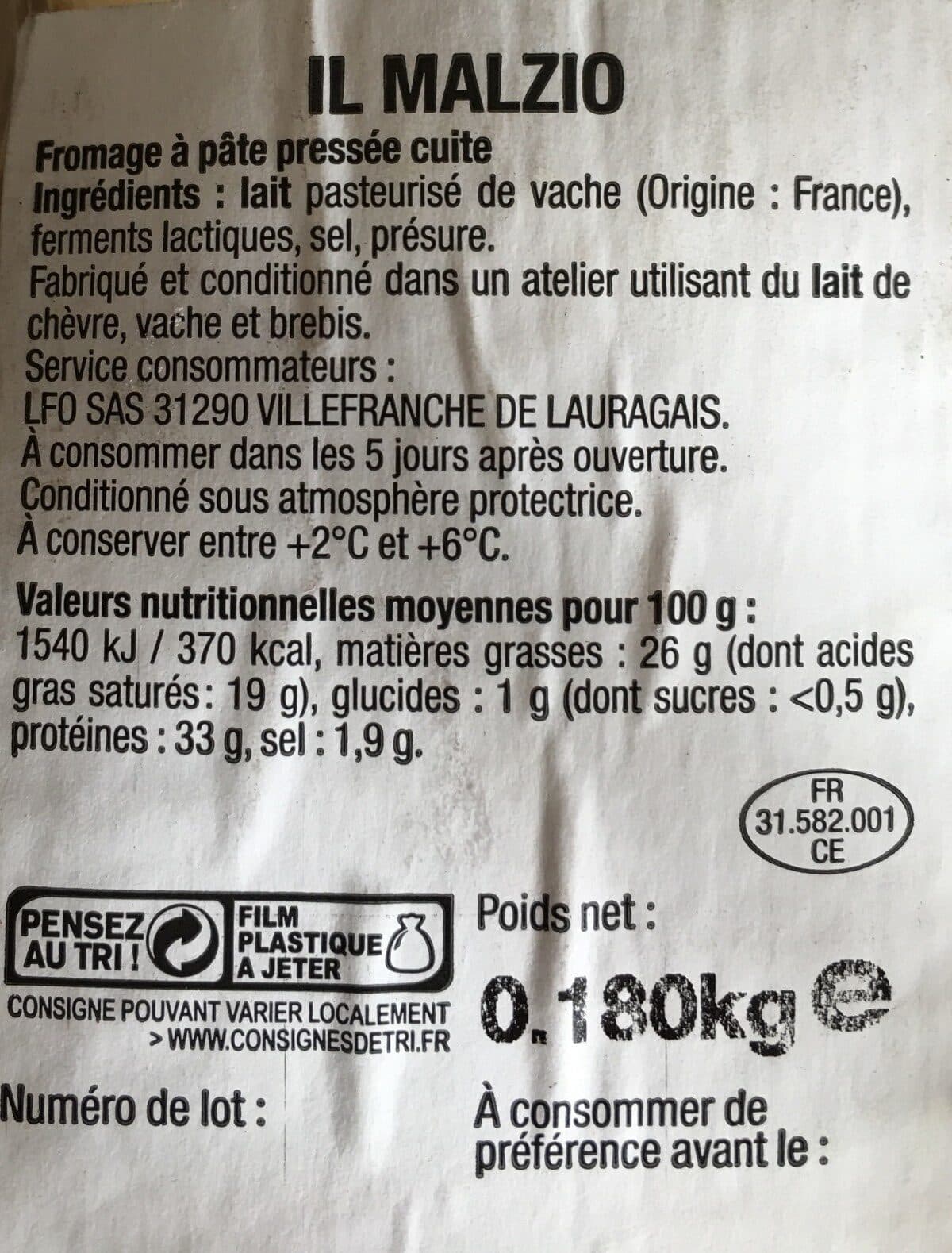 Open Food Facts Il malzio packshot