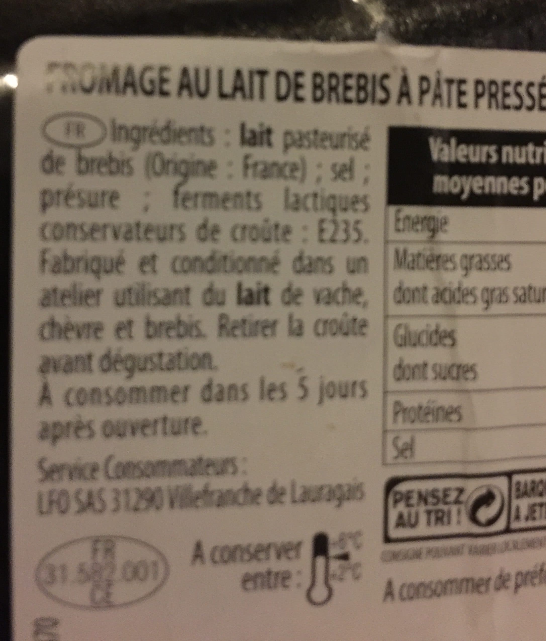 Comptoire Des Affineurs Tommette lait de brebis packshot